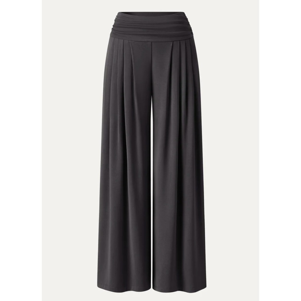 OGL Sandwashed Super Flowy Tucked Palazzo Pant Pockets Shadow Grey M NWT